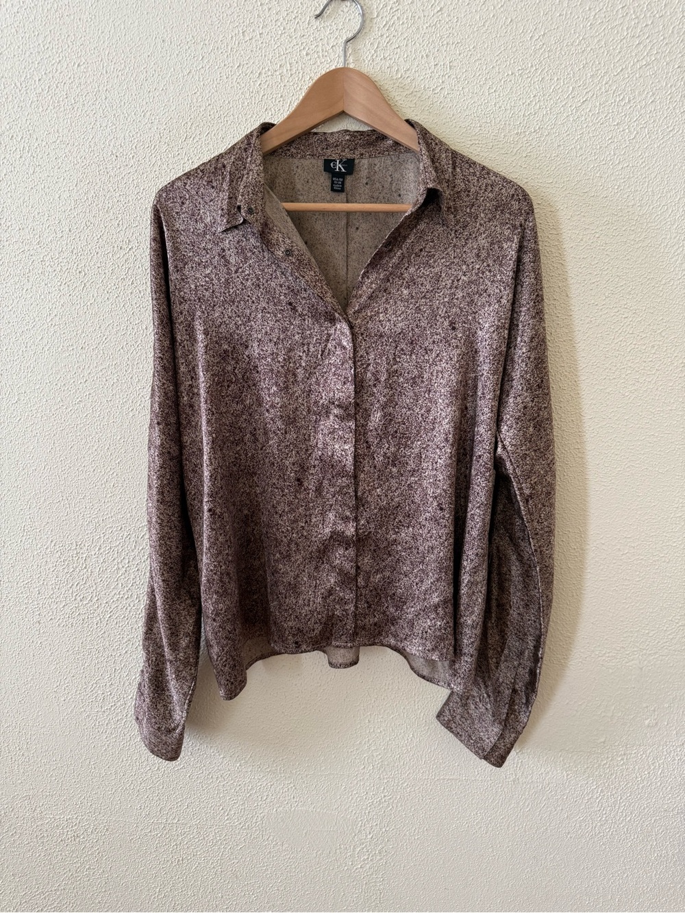 Vintage 90s CBK Calvin Klein Silk Buttondown Shirt 10